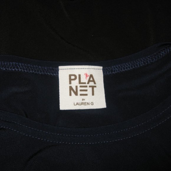 ❤️2 PLANET BY LAUREN G Bodycon Rushed Microfiber/Spandex Dresses Navy Black SZ 1 - Picture 12 of 12